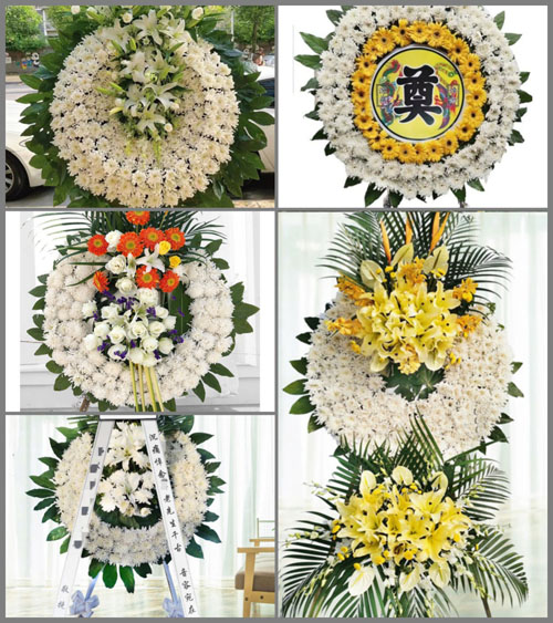 湖北黄冈市罗田县河铺镇丁家山村花圈速递